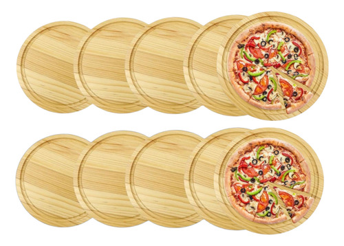 Kit 10 Tábua Redonda Queijos Frios Pizza 30cm