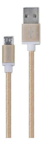 Cable Philips Para Usb A Micro Usb 1.2 Mts Dorado Fj