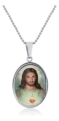 Bling Jewelry Collar Con Colgante De Medalla Religiosa Ovala