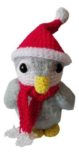 Adorno,crochet,amigurumi,peluche,muñeco,de Pinguino Navideño