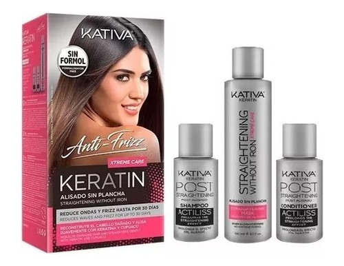 Kativa Kit Alisado Anti Frizz - Sin Plancha Con Keratina