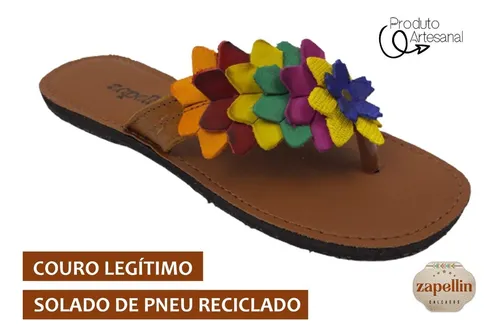Chinelo de couro store feminino mercado livre
