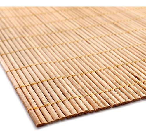 Jogo Americano Bambú 4 Pçs Mesa Posta Cozinha Sala De Jantar Cor Bege