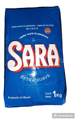 Yerba Mate Sara Extra Suave Paquete Azul 1kg