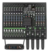 Comprar Winmix Mezclador profesional de DJ mezclador de sonido MRV Pro con interfaz de audio USB mezclador de audio de 12 canales con ecualizador estéreo 16 efectos DSP con sistema de micrófono 4 micrófono
