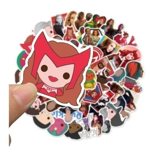 Imagen 4 de 10 de Wanda Visión - Marvel - Set De 50 Stickers / Calcomanías