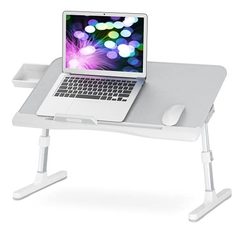 Laptop Bed Tray Desk, Pvc Leather Adjustable Laptop Sta...