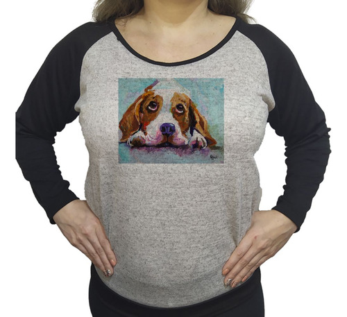 Buzo Lanilla Mujer  Perro Beagle Pintura Art