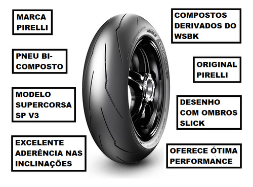 Pneu Pirelli Traseiro 180/55-17 Supercorsa Sp V3 Gsr750z