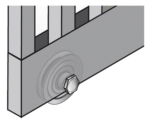 Imagen 6 de 7 de Rueda Porton Corredizo V 120 Mm Ruleman Kit