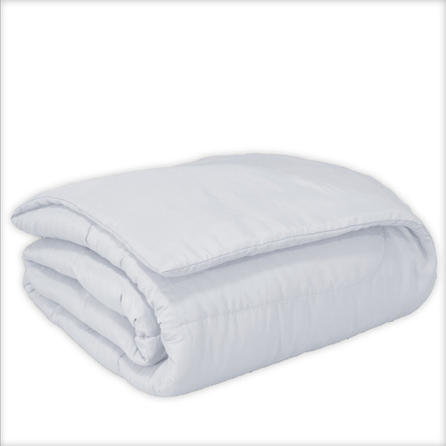 Edredom Casal King Bordado Micropercal 200 Fios Macio Cor Branco