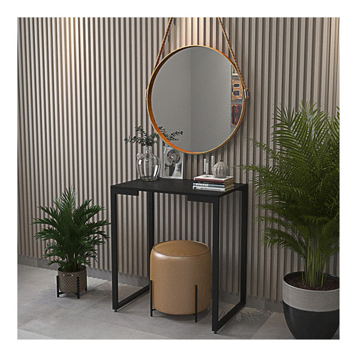 Imagen 2 de 4 de Arrimo Metal Hermes Negro Rodler