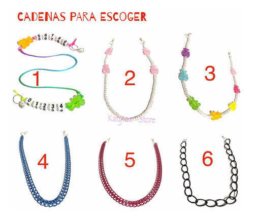 Collar Cubrebocas Cadena Sujetador Anti Perdida Moda Kawaii