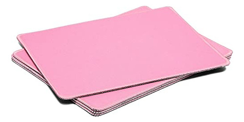 Alfombrilla De Ratón Rosa Con Bordes Cosidos (11 X 8.7 Pulga