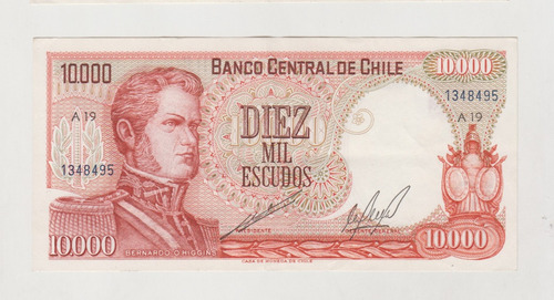 Billete Chile 1000 Escudos Cano Molina 1970´s A19 Xf  (c85)