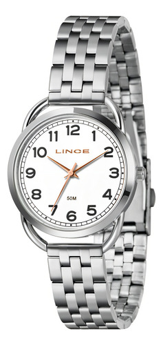 Relogio Lince Feminino Social Lrm4779l36 Analógico Cor Da Correia Prata Cor Do Bisel Prata Cor Do Fundo Branco