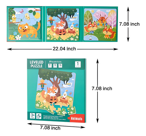 Puzzle Magnético 3 En 1 Nivel 1 Piki.uy