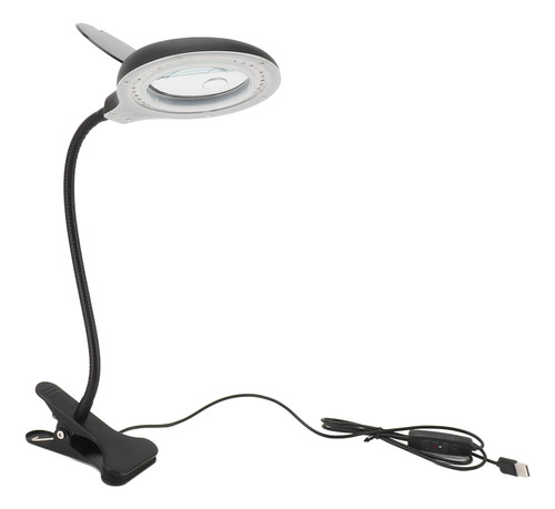 Lámpara De Lupa Con Clip, Led Ajustable De Hierro Y Poliprop