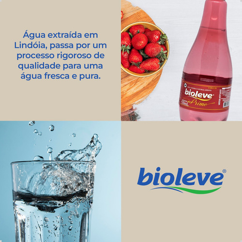 Água Mineral Bioleve Prime Com Gás Garrafa 510ml Kit Com 12