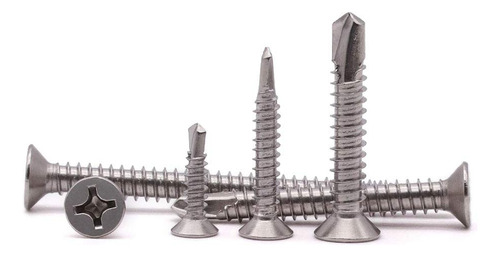 Tornillos Phillips Autoperforantes Acero Inoxidable 100 Piez