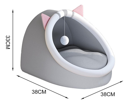 Cama Para Gato, Base Antideslizante, Portátil, Gris M