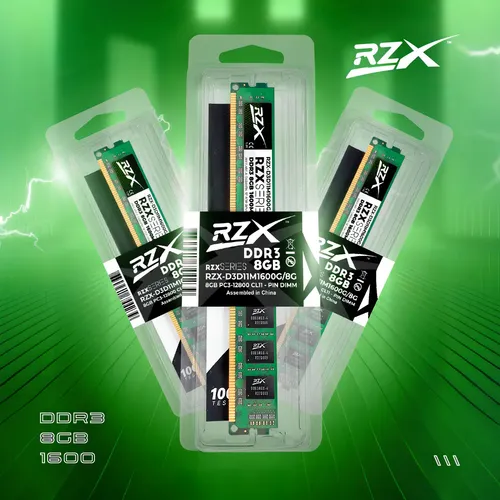 Memória Ram Desktop RZX Series Ddr3 8gb 1600mhz 1.5v Pc3 12800