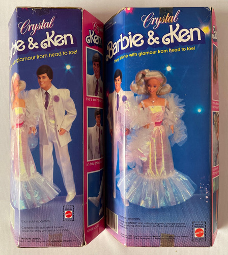 Crystal Barbie Y Ken Cristal Muñecos Vintage Mattel Año 1983 (Usado)