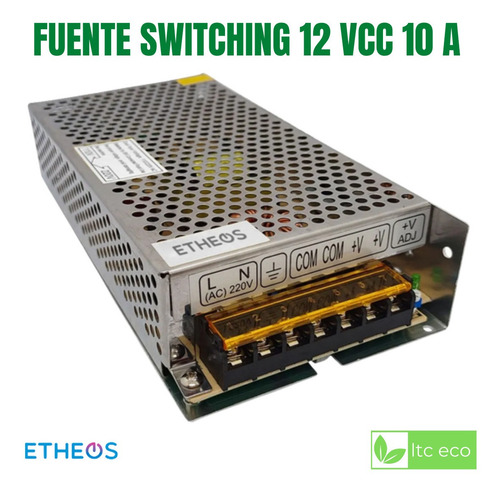 Imagen 2 de 9 de Fuente Switching 12v 10a Regulada C Protección Led Cctv 120w
