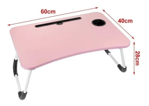 Imagen 1 de 2 de Mesa Notebook 60x40x28cm Portatil Desayuno Cama