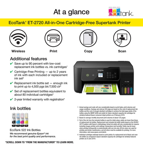 Printer Epson Ecotank Et-2720 Wireless Color All-in-one