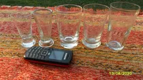 Comprar Lote 5 Antiguos Vasos Vidrio Cristal Boliche Almacen Robador