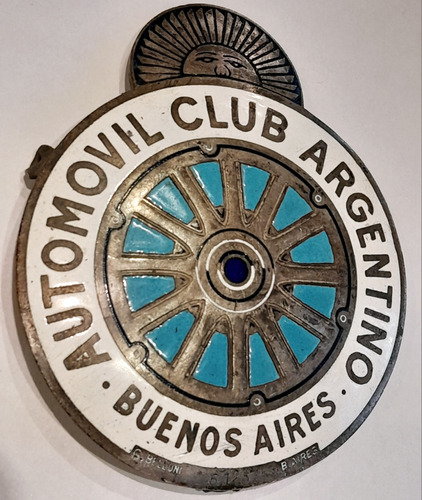 Insignia Aca Automóvil Club Argentino Bólido Década 30 Impec