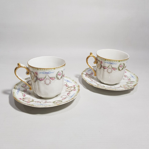 Antiguas Tacitas Porcelana Limoges Compañía Nac Mag 61467