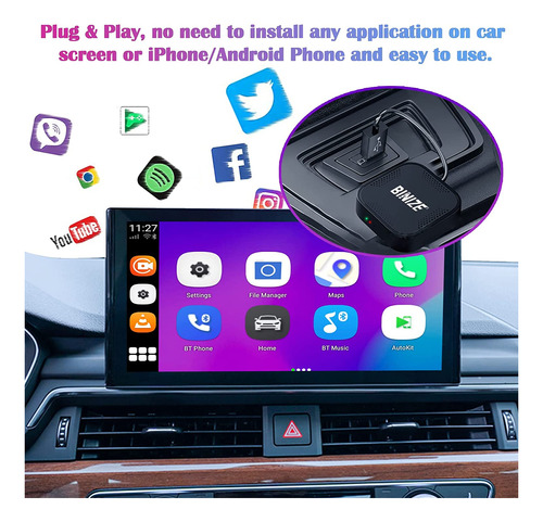 Binize Caja De Video Multimedia Inalámbrica Carplay Android