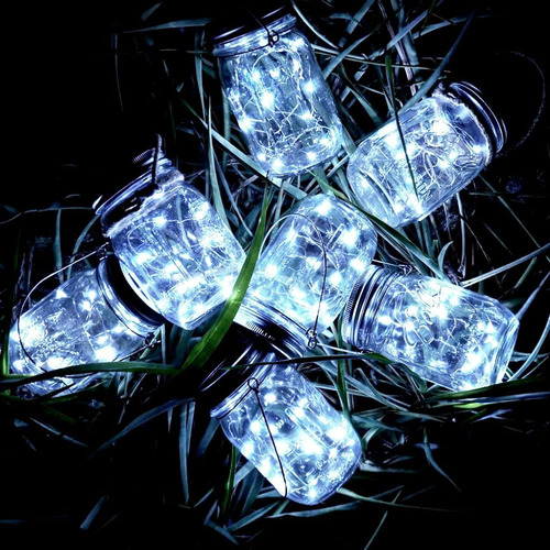 Solar Mason Jar Light Lids 10 Pack 20 Led Fairy String Light