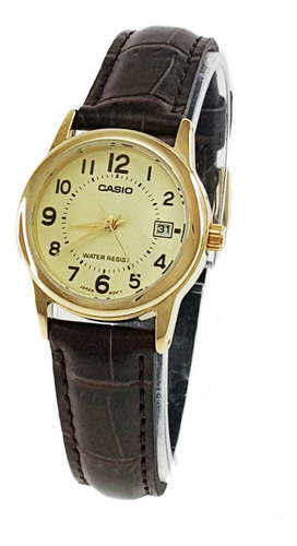 Reloj Mujer Casio Eaw-ltp-v00 Cuarzo Pulso Marron En Cuero