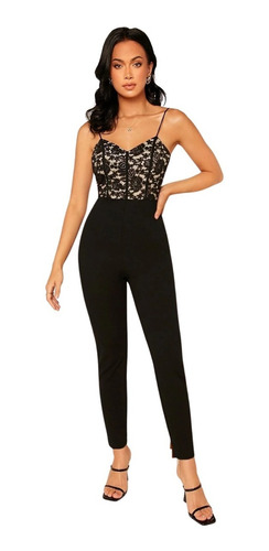 Entero Jumpsuit Mono Negro Pitillo Fiesta  El 89