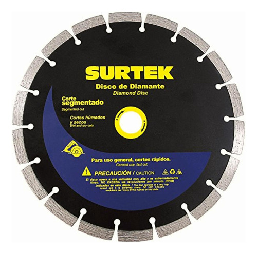 Surtek 123465 Disco De Diamante Corte Segmentado, 7 