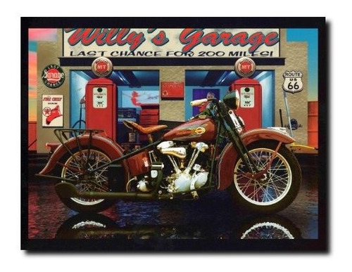 Harley Davidson Willy's Garage Vintage Motorcycle Route 66 W