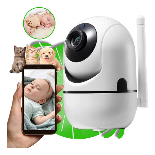Câmera Baba Eletrônica Wifi Sem Fio Visão Noturna Som 360°