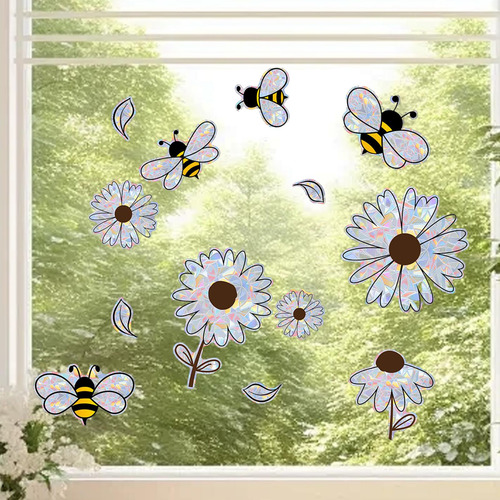 Adesivos De Janela De Flores, Adesivos De Janela Criativos,