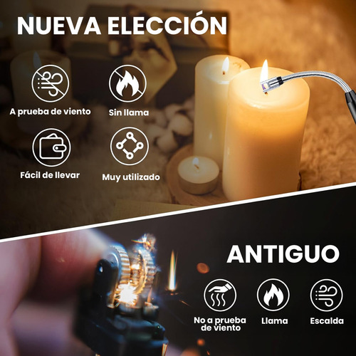 Encendedor Eléctrico Multiusos Portátil Recargable Cocina