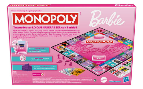 Juego De Mesa Monopoly Barbie Hasbro 6 Tokens De Color Rosa