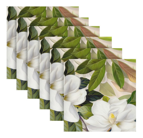 Susiyo Servilletas De Tela De Magnolia Blancas, Juego De 6 P