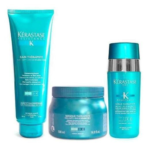 Kit Kerastase Therapiste Shampoo + Masc + Serum Pelo Grueso