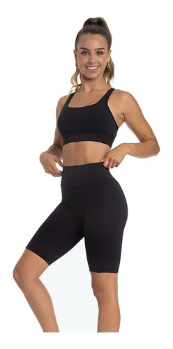 Imagen 2 de 6 de Calza Biker Mujer Push Up Frunce Levanta Gluteos Modelora