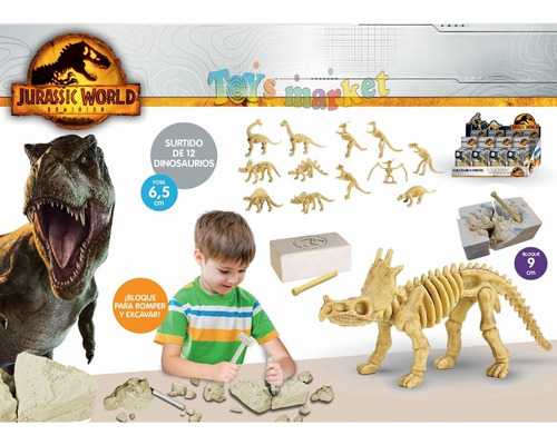 Imagen 2 de 8 de Kit De Excavación Esqueletos Fósiles De Dinosaurios Jurassic