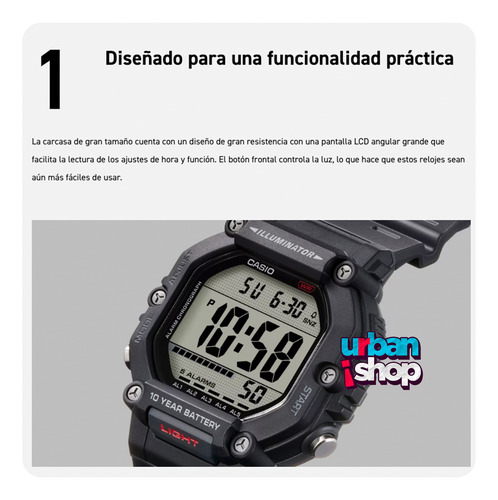 Reloj Casio Ae 1600h 5a Cronometro Alarma Caratula 54 Mm Beige Beige