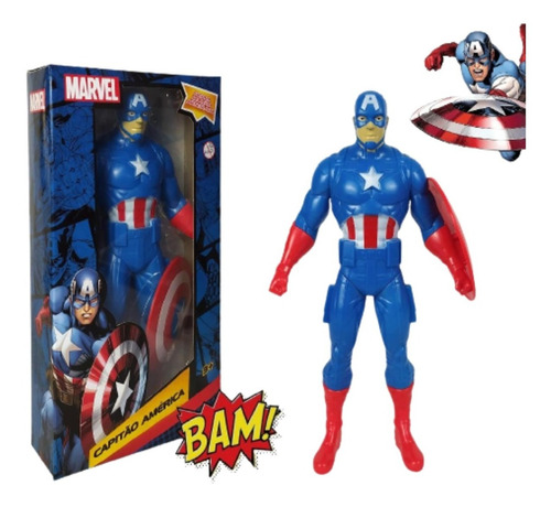 Boneco Capitão América Articulado 22cm Marvel Vingadores