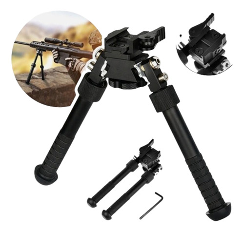 BiPod Retráctil Con Giro De 360° Para Riel De 20 Mm